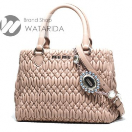 【New arrivals】MIUMIU マテラッセ ナッパ クリスタル 2WAYハンドバッグ RN0958