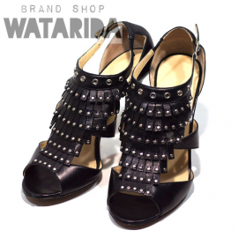 【New Arrivals】ジミーチュウ スタッズフリンジ レザーサンダル
