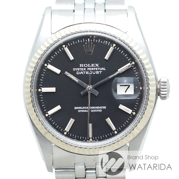 川崎の質屋【渡田質店】ロレックス 腕時計 ヴィンテージ デイトジャスト Ref.1601 3番 黒文字盤 SS WG 箱・保付 【送料無料】のご紹介です。