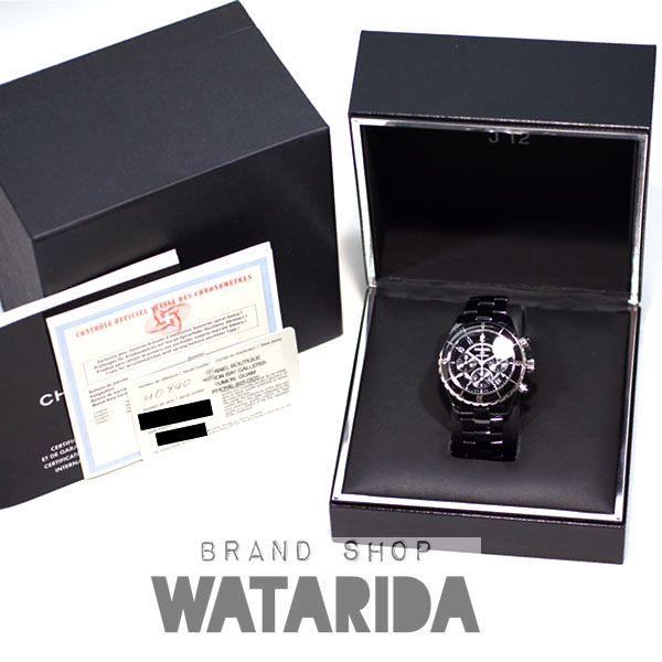 川崎の質屋【渡田質店】シャネル 腕時計 J12 AT クロノグラフ H0940 セラミック SS ブラック 箱保付 【送料無料】のご紹介です。