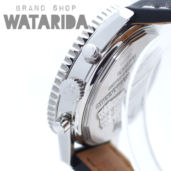 川崎の質屋【渡田質店】ブライトリング 腕時計 モンブリラン01 AB0130 SS 革ベルト 箱・ベゼルカバー付 【送料無料】のご紹介です。
