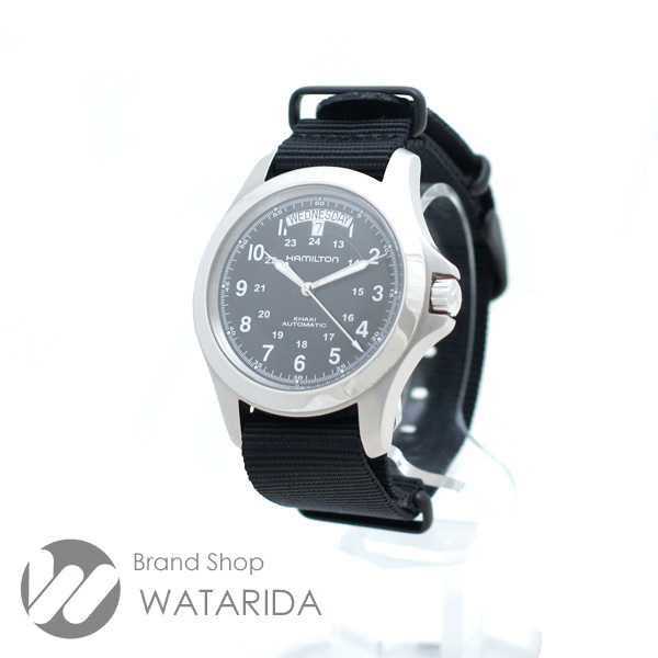 川崎の質屋【渡田質店】ハミルトン 腕時計 カーキ キング デイデイト H644550 社外NATOベルト SS 黒文字盤 【送料無料】のご紹介です。