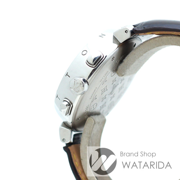 川崎の質屋【渡田質店】ルイヴィトン 腕時計 タンブール クロノグラフ Q112G ラグダイヤ ブラウン文字盤 革ベルト【送料無料】のご紹介です。