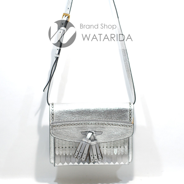 川崎の質屋 渡田質店 バーバリー バッグ タッセルフリンジ 2WAY ショルダーバッグ シルバー レザー 送料無料 のご紹介です。
