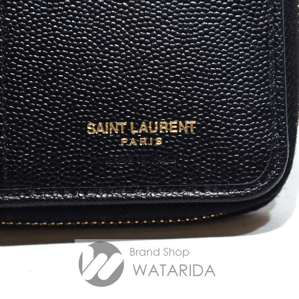 川崎の質屋 渡田質店 サンローラン 財布 モノグラム サンローラン コンパクト フルジップ ウォレット GUE403723 ブラック 箱・袋付 未使用品 送料無料  のご紹介です。