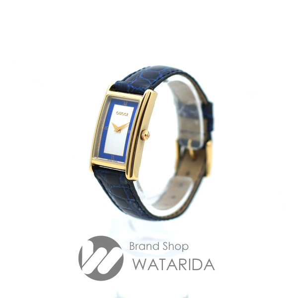 川崎の質屋 渡田質店 グッチ 腕時計 2600L GP Qz レザー ブルー 箱付 送料無料 のご紹介です。