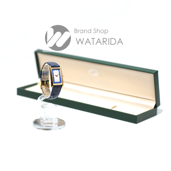 川崎の質屋 渡田質店 グッチ 腕時計 2600L GP Qz レザー ブルー 箱付 送料無料 のご紹介です。
