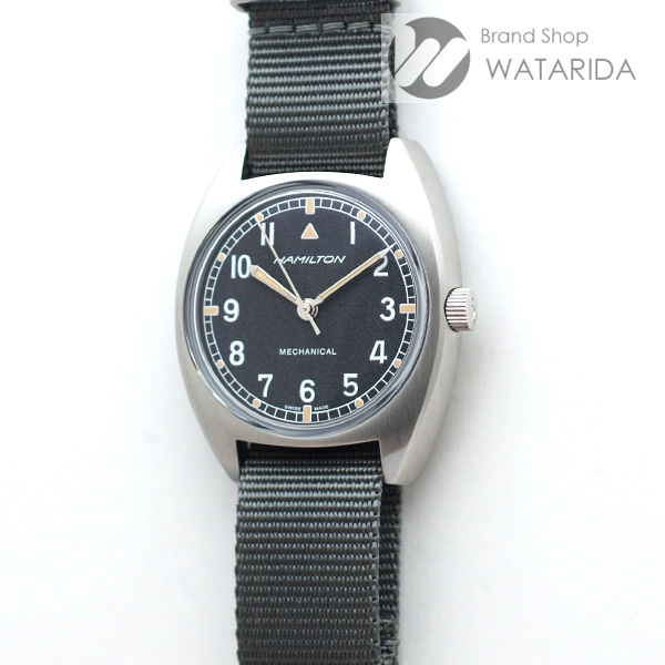 川崎の質屋 渡田質店 ハミルトン 腕時計 カーキ アビエーション Pilot Pioneer Mechanical H76419931 SS 黒文字盤 ナイロンベルト 箱・保付 未使用品 送料無料 のご紹介です。
