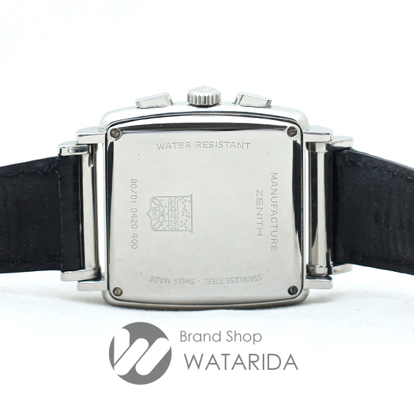 川崎の質屋 渡田質店 ゼニス ZENITH 腕時計 クラス 4 エルプリメロ 01.0420.400 SS 社外ベルト 黒文字盤 純正革ベルト・保付 送料無料 のご紹介です。