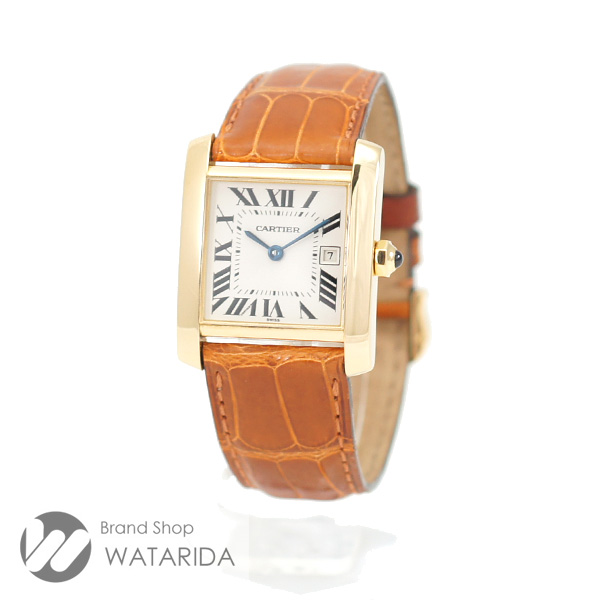 川崎の質屋 渡田質店 カルティエ Cartier タンク フランセーズ MM W5001456 18K クロコダイルベルト アイボリー文字盤 箱・保付 送料無料 のご紹介です。