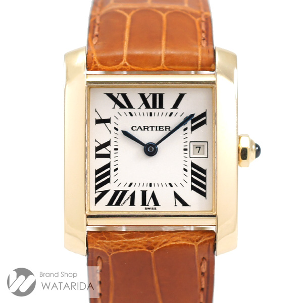 川崎の質屋 渡田質店 カルティエ Cartier タンク フランセーズ MM W5001456 18K クロコダイルベルト アイボリー文字盤 箱・保付 送料無料 のご紹介です。
