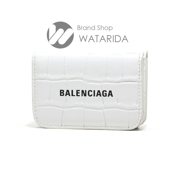 川崎の質屋 渡田質店 バレンシアガ BALENCIAGA 財布 コンパクトウォレット CASH MINI WALLET 593813 1LRR3 ホワイト 箱・袋付 送料無料 のご紹介です。