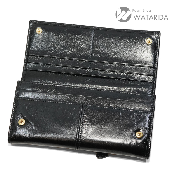 プラダ PRADA 長財布 ソフトルックス レザー 1MH132_2CYR_F0002 ブラック 牛革 箱・冊子付 川崎の質屋 渡田質店