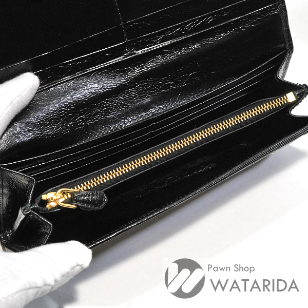 プラダ PRADA 長財布 ソフトルックス レザー 1MH132_2CYR_F0002 ブラック 牛革 箱・冊子付 川崎の質屋 渡田質店